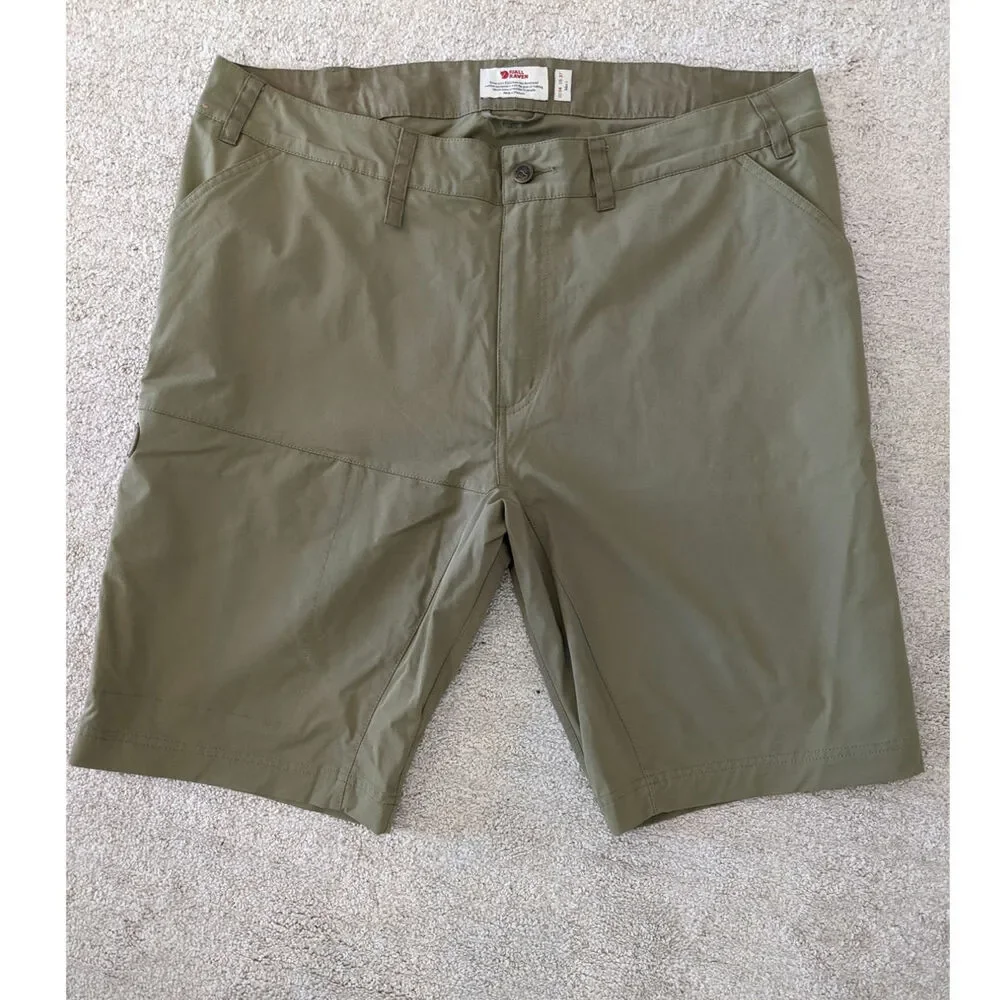 Fjallraven Abisko Lite Shorts Men's Size EU 54 US 37 Olive Green Hiking Trekking